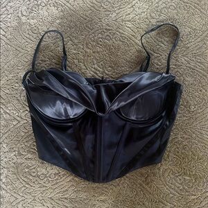 Black Satin Corset Top